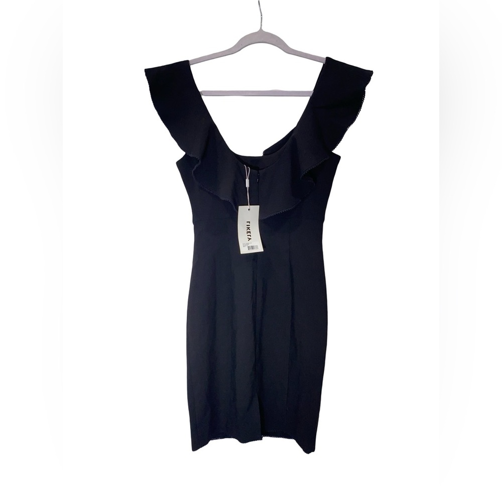 Likely Hollis ruffle front Black Ruffle Mini Dress size 2 - Picture 4 of 7